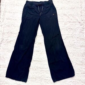 Y2K Victoria’s Secret Black Cargo Pants | Size 10 | Gold Dog Logo draw string